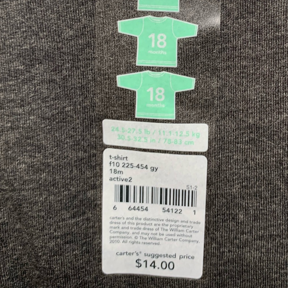 NWT Carter’s “Dad’s Rockstar” Layered Long Sleeve Tee – Size 18 Months - Picture 3 of 10
